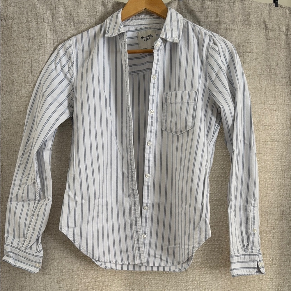 Women's Striped Shirt - Blue and White